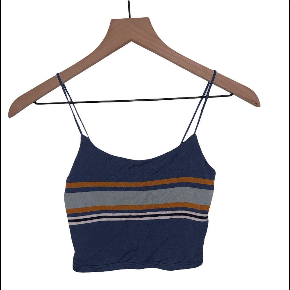 Pac Sun Striped Spaghetti Strap Tank Top Crop Double Lines Small